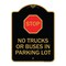 Signmission Parking Lot Rules Stop No Trucks or Buses in Parking Lot W/ Stop Alum Sign, 18" x 24", BG-1824-23430 A-DES-BG-1824-23430 - alternate 1